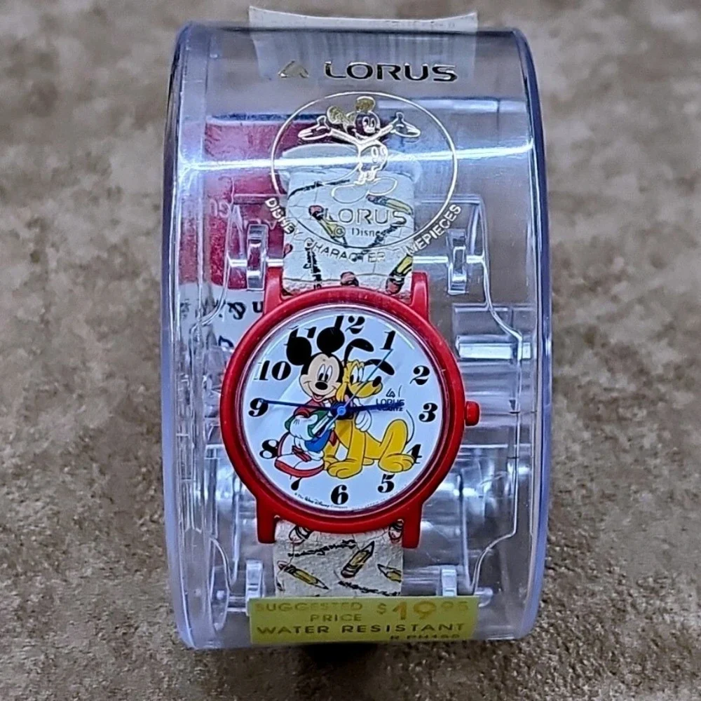Lorus Mickey Mouse Pluto Watch Vintage‎ 1980s Japan Quartz New Sealed Disney